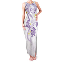 Polynesia Tribal Family Matching Tank Maxi Dress and Hawaiian Shirt Lilac Plumeria Tentacles LT7 Mom's Dress Lilac - Polynesian Pride