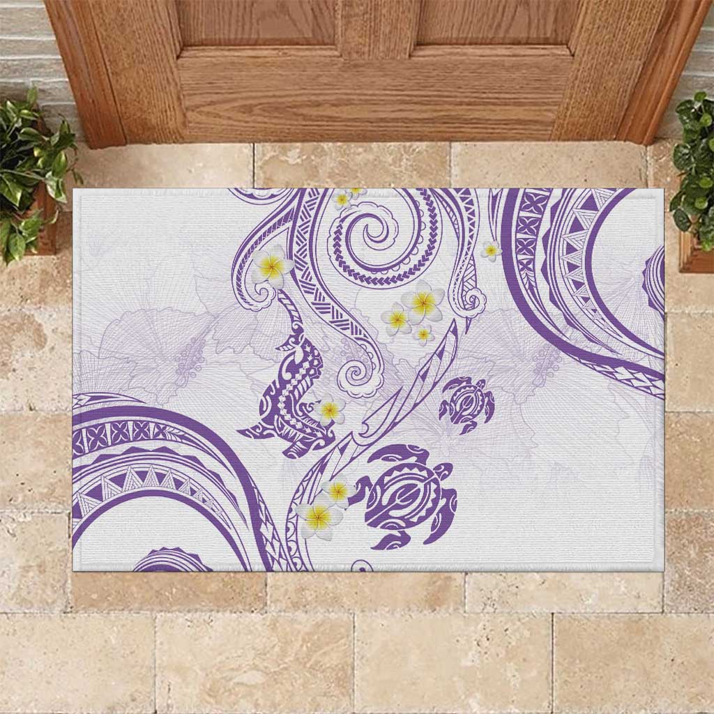 Polynesia Tribal Rubber Doormat Lilac Plumeria Tentacles LT7 Lilac - Polynesian Pride