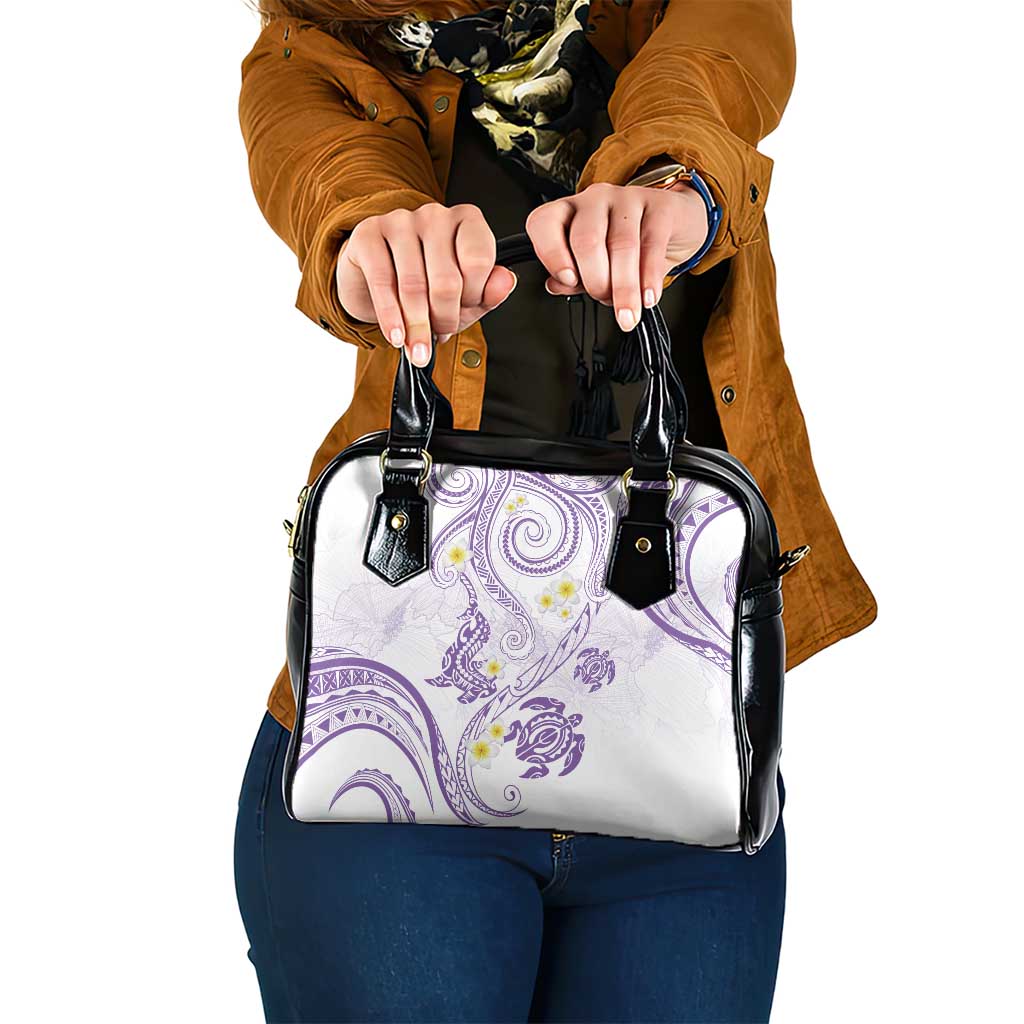 Polynesia Tribal Shoulder Handbag Lilac Plumeria Tentacles LT7 One Size Lilac - Polynesian Pride