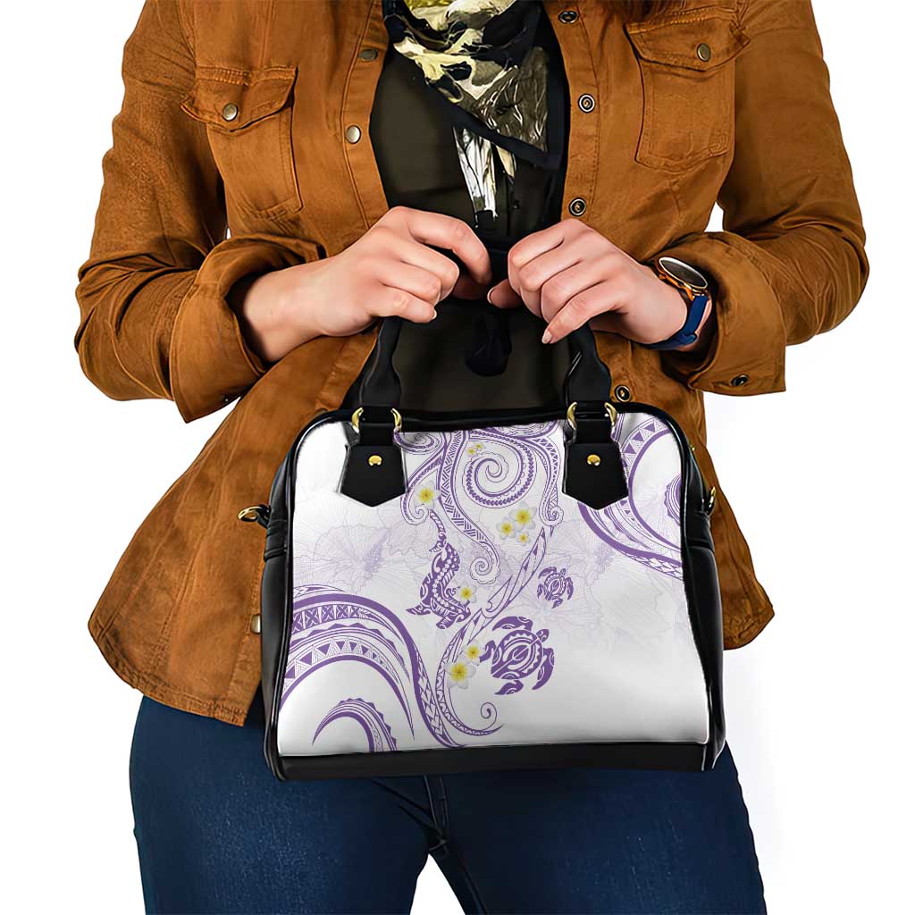 Polynesia Tribal Shoulder Handbag Lilac Plumeria Tentacles LT7 - Polynesian Pride