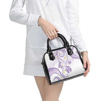 Polynesia Tribal Shoulder Handbag Lilac Plumeria Tentacles LT7 - Polynesian Pride