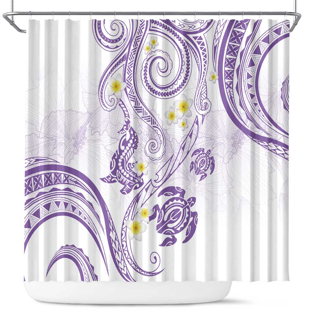 Polynesia Tribal Shower Curtain Lilac Plumeria Tentacles LT7 Lilac - Polynesian Pride