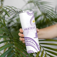 Polynesia Tribal Skinny Tumbler Lilac Plumeria Tentacles