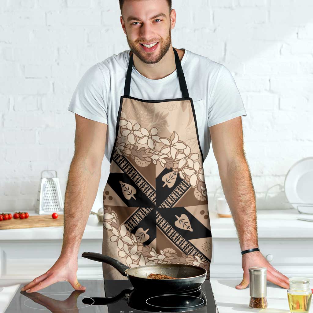 Bula Fiji Plumeria Tagimoucia Salusalu Beige Apron Kaiviti Masi LT7 - Polynesian Pride