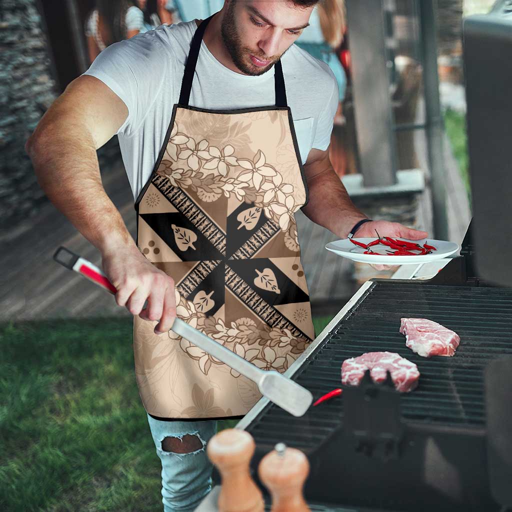Bula Fiji Plumeria Tagimoucia Salusalu Beige Apron Kaiviti Masi LT7 - Polynesian Pride