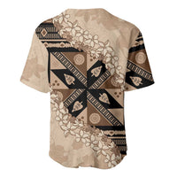 Bula Fiji Plumeria Tagimoucia Salusalu Beige Baseball Jersey Kaiviti Masi LT7 - Polynesian Pride