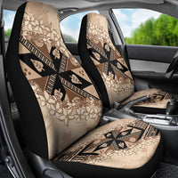 Bula Fiji Plumeria Tagimoucia Salusalu Beige Car Seat Cover Kaiviti Masi LT7 - Polynesian Pride