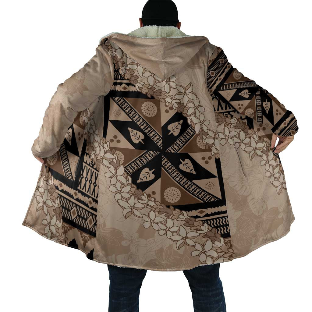 Bula Fiji Plumeria Tagimoucia Salusalu Beige Cloak Kaiviti Masi LT7 - Polynesian Pride