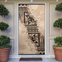 Bula Fiji Plumeria Tagimoucia Salusalu Beige Door Cover Kaiviti Masi LT7 Beige - Polynesian Pride