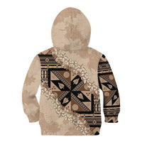 Bula Fiji Plumeria Tagimoucia Salusalu Beige Kid Hoodie Kaiviti Masi LT7 - Polynesian Pride