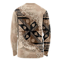Bula Fiji Plumeria Tagimoucia Salusalu Beige Long Sleeve Shirt Kaiviti Masi LT7 - Polynesian Pride