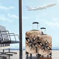 Bula Fiji Plumeria Tagimoucia Salusalu Beige Luggage Cover Kaiviti Masi LT7 - Polynesian Pride
