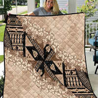 Bula Fiji Plumeria Tagimoucia Salusalu Beige Quilt Kaiviti Masi LT7 Beige - Polynesian Pride