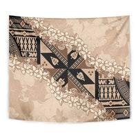 Bula Fiji Plumeria Tagimoucia Salusalu Beige Tapestry Kaiviti Masi LT7 - Polynesian Pride