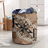 Bula Fiji Plumeria Tagimoucia Salusalu Mocha Laundry Basket Kaiviti Masi LT7 Mocha - Polynesian Pride