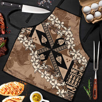 Bula Fiji Plumeria Tagimoucia Salusalu Mocha Apron Kaiviti Masi LT7 Mocha - Polynesian Pride