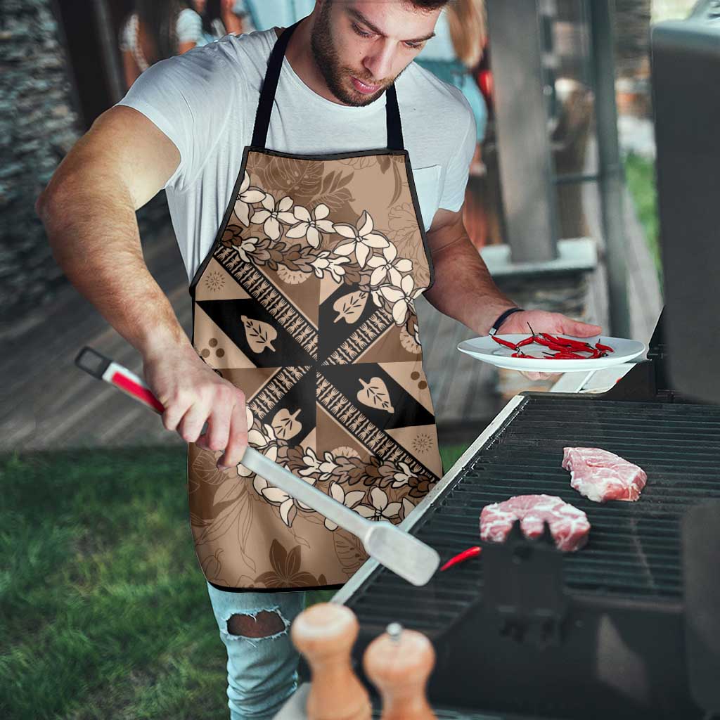 Bula Fiji Plumeria Tagimoucia Salusalu Mocha Apron Kaiviti Masi LT7 - Polynesian Pride