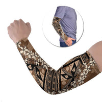 Bula Fiji Plumeria Tagimoucia Salusalu Mocha Arm Sleeves Kaiviti Masi LT7 Set of 2 Mocha - Polynesian Pride
