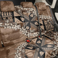 Bula Fiji Plumeria Tagimoucia Salusalu Mocha Back Car Seat Cover Kaiviti Masi LT7 - Polynesian Pride