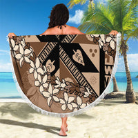 Bula Fiji Plumeria Tagimoucia Salusalu Mocha Beach Blanket Kaiviti Masi LT7 - Polynesian Pride