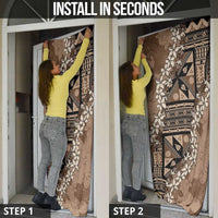 Bula Fiji Plumeria Tagimoucia Salusalu Mocha Door Cover Kaiviti Masi LT7 - Polynesian Pride