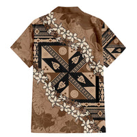 Bula Fiji Plumeria Tagimoucia Salusalu Mocha Family Matching Mermaid Dress and Hawaiian Shirt Kaiviti Masi LT7 - Polynesian Pride