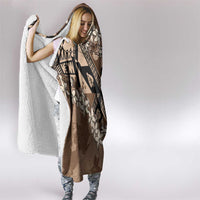 Bula Fiji Plumeria Tagimoucia Salusalu Mocha Hooded Blanket Kaiviti Masi LT7 - Polynesian Pride