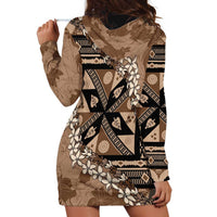 Bula Fiji Plumeria Tagimoucia Salusalu Mocha Hoodie Dress Kaiviti Masi LT7 - Polynesian Pride