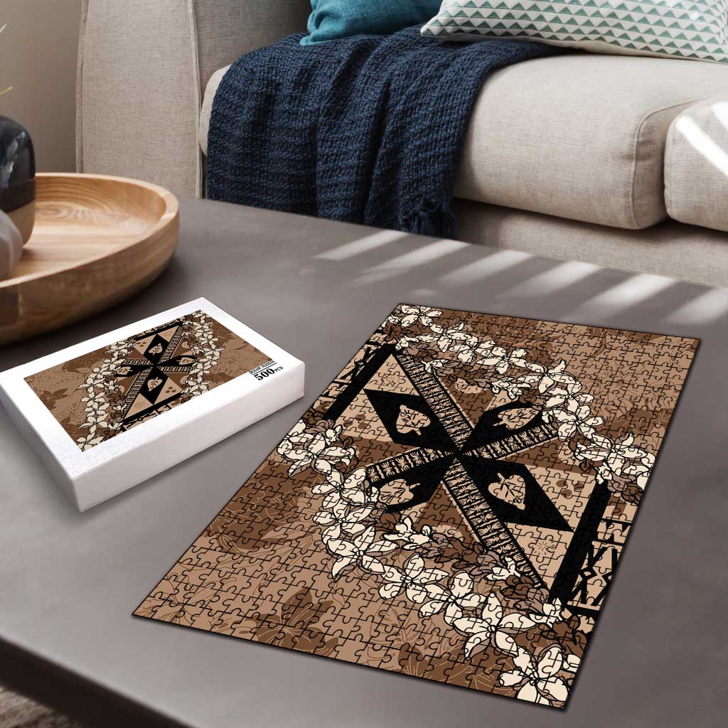 Bula Fiji Plumeria Tagimoucia Salusalu Mocha Puzzle Kaiviti Masi LT7 - Polynesian Pride