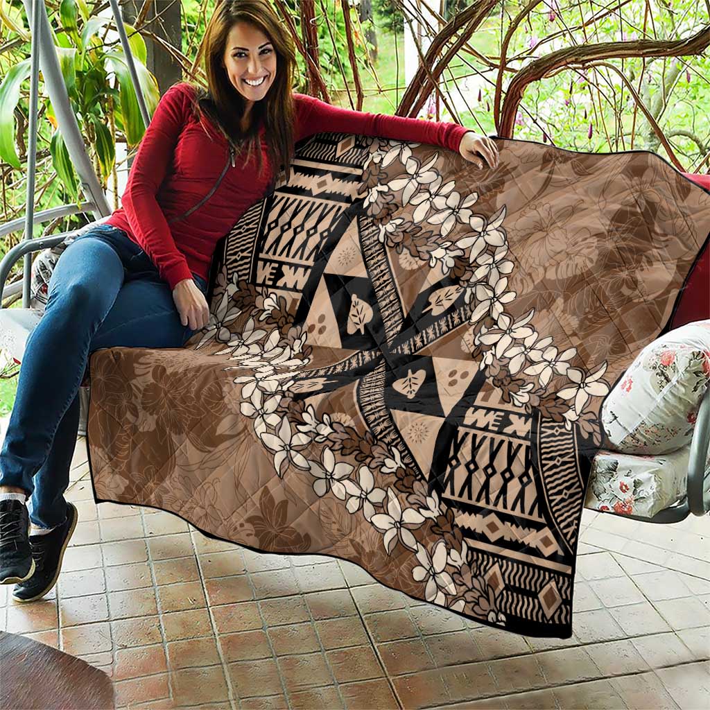 Bula Fiji Plumeria Tagimoucia Salusalu Mocha Quilt Kaiviti Masi LT7 - Polynesian Pride
