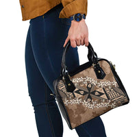 Bula Fiji Plumeria Tagimoucia Salusalu Mocha Shoulder Handbag Kaiviti Masi LT7 - Polynesian Pride