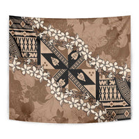 Bula Fiji Plumeria Tagimoucia Salusalu Mocha Tapestry Kaiviti Masi LT7 - Polynesian Pride