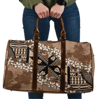 Bula Fiji Plumeria Tagimoucia Salusalu Mocha Travel Bag Kaiviti Masi LT7 Mocha - Polynesian Pride
