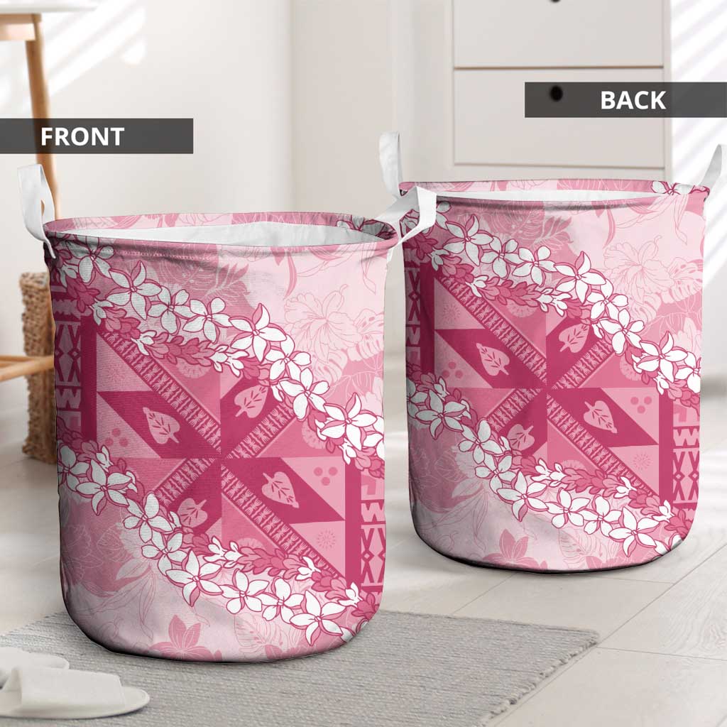 Bula Fiji Plumeria Tagimoucia Salusalu Pink Laundry Basket Kaiviti Masi LT7 - Polynesian Pride