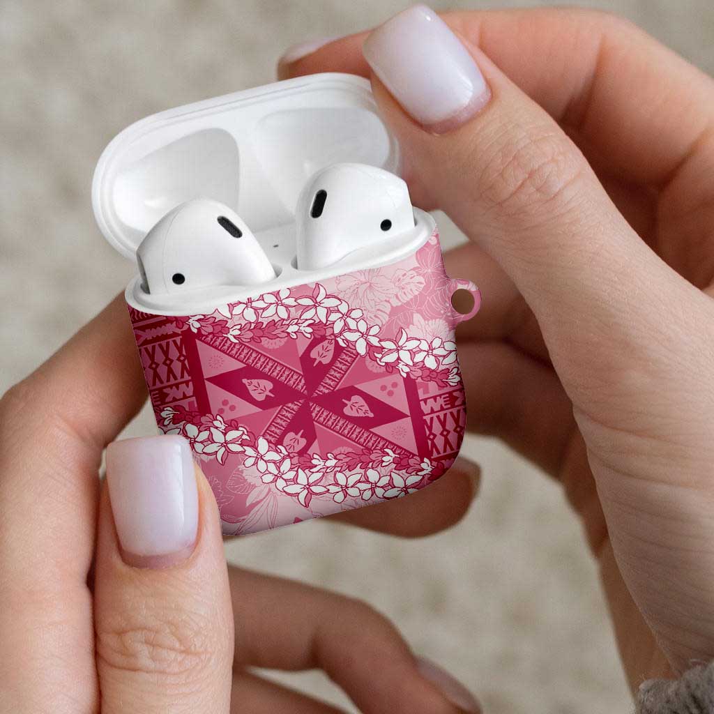 Bula Fiji Plumeria Tagimoucia Salusalu Pink AirPods Case Kaiviti Masi LT7 - Polynesian Pride