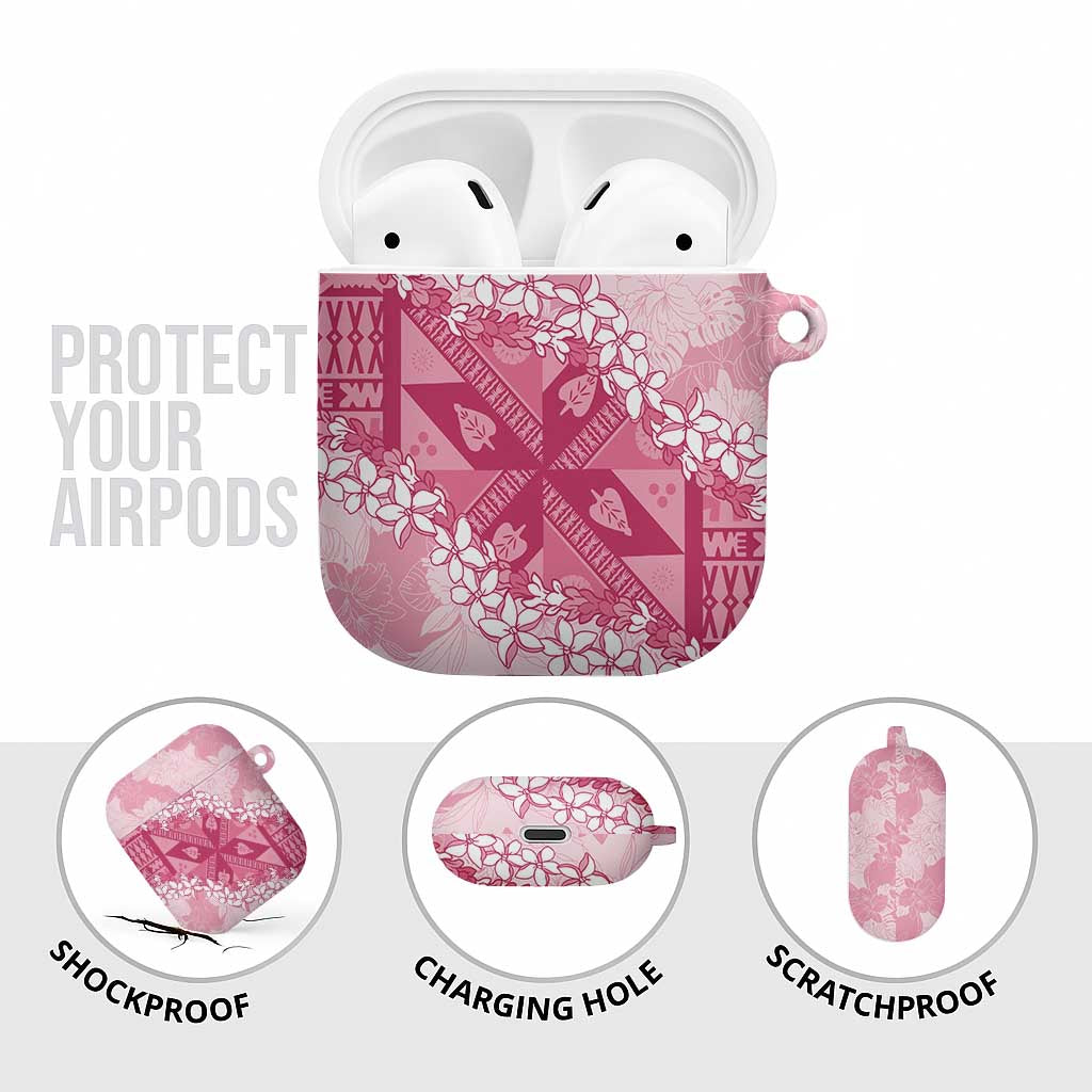 Bula Fiji Plumeria Tagimoucia Salusalu Pink AirPods Case Kaiviti Masi LT7 - Polynesian Pride