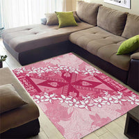 Bula Fiji Plumeria Tagimoucia Salusalu Pink Area Rug Kaiviti Masi LT7 - Polynesian Pride