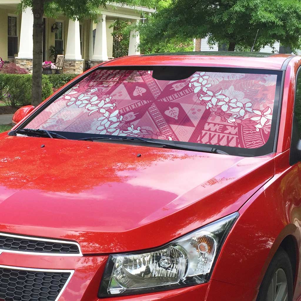 Bula Fiji Plumeria Tagimoucia Salusalu Pink Auto Sun Shade Kaiviti Masi LT7 - Polynesian Pride
