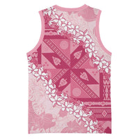 Bula Fiji Plumeria Tagimoucia Salusalu Pink Basketball Jersey Kaiviti Masi LT7 - Polynesian Pride