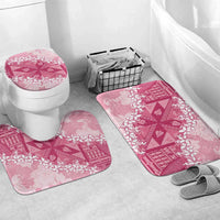 Bula Fiji Plumeria Tagimoucia Salusalu Pink Bathroom Set Kaiviti Masi LT7 Mat Set Only (3 pcs) One Size Pink - Polynesian Pride