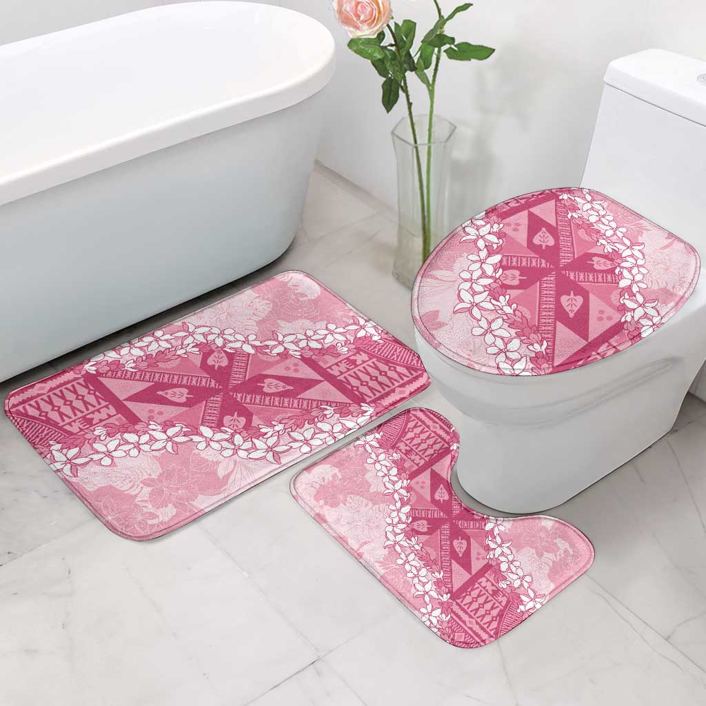 Bula Fiji Plumeria Tagimoucia Salusalu Pink Bathroom Set Kaiviti Masi LT7 - Polynesian Pride