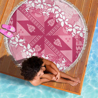 Bula Fiji Plumeria Tagimoucia Salusalu Pink Beach Blanket Kaiviti Masi LT7 - Polynesian Pride