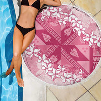 Bula Fiji Plumeria Tagimoucia Salusalu Pink Beach Blanket Kaiviti Masi LT7 - Polynesian Pride