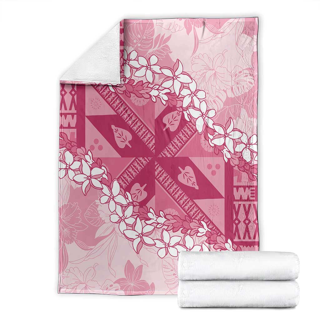 Bula Fiji Plumeria Tagimoucia Salusalu Pink Blanket Kaiviti Masi LT7 - Polynesian Pride