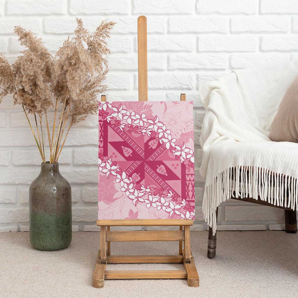 Bula Fiji Plumeria Tagimoucia Salusalu Pink Canvas Wall Art Kaiviti Masi LT7 - Polynesian Pride