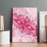 Bula Fiji Plumeria Tagimoucia Salusalu Pink Canvas Wall Art Kaiviti Masi LT7 - Polynesian Pride