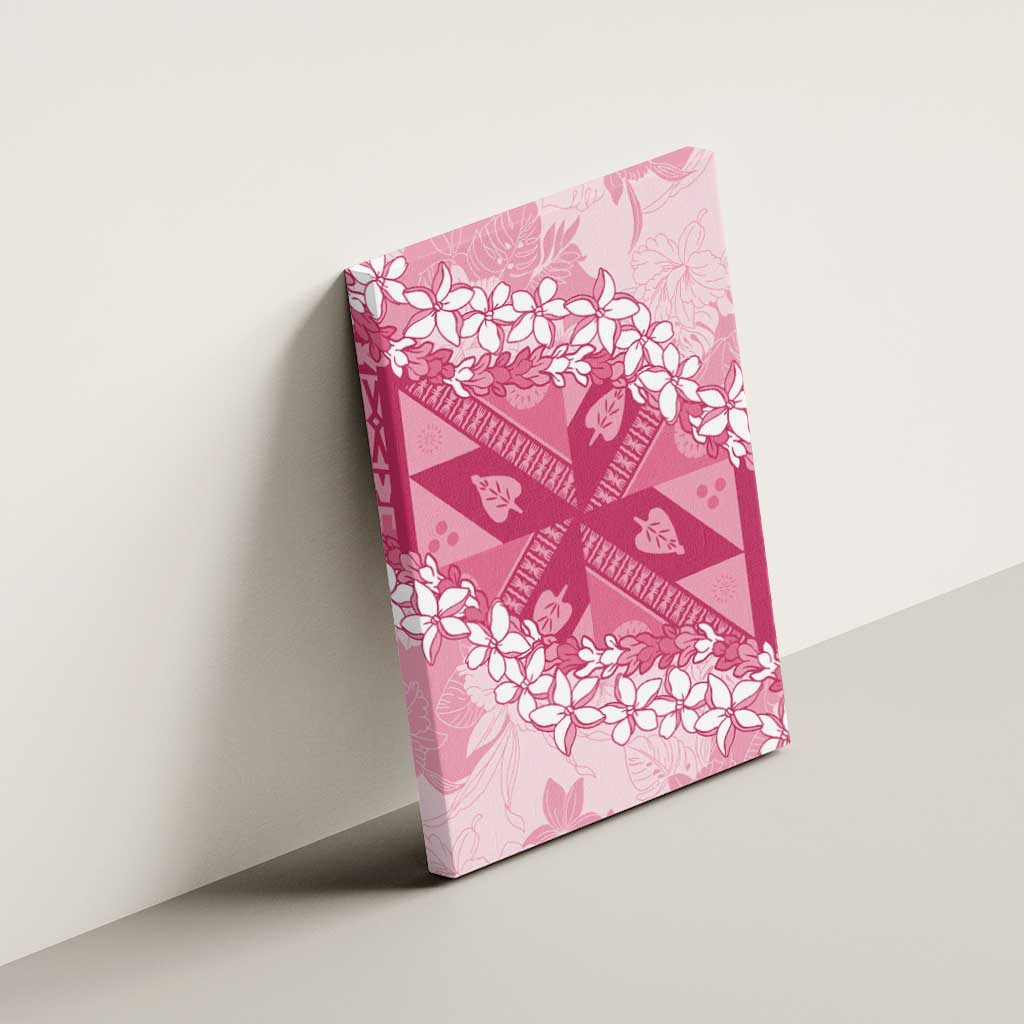 Bula Fiji Plumeria Tagimoucia Salusalu Pink Canvas Wall Art Kaiviti Masi LT7 - Polynesian Pride