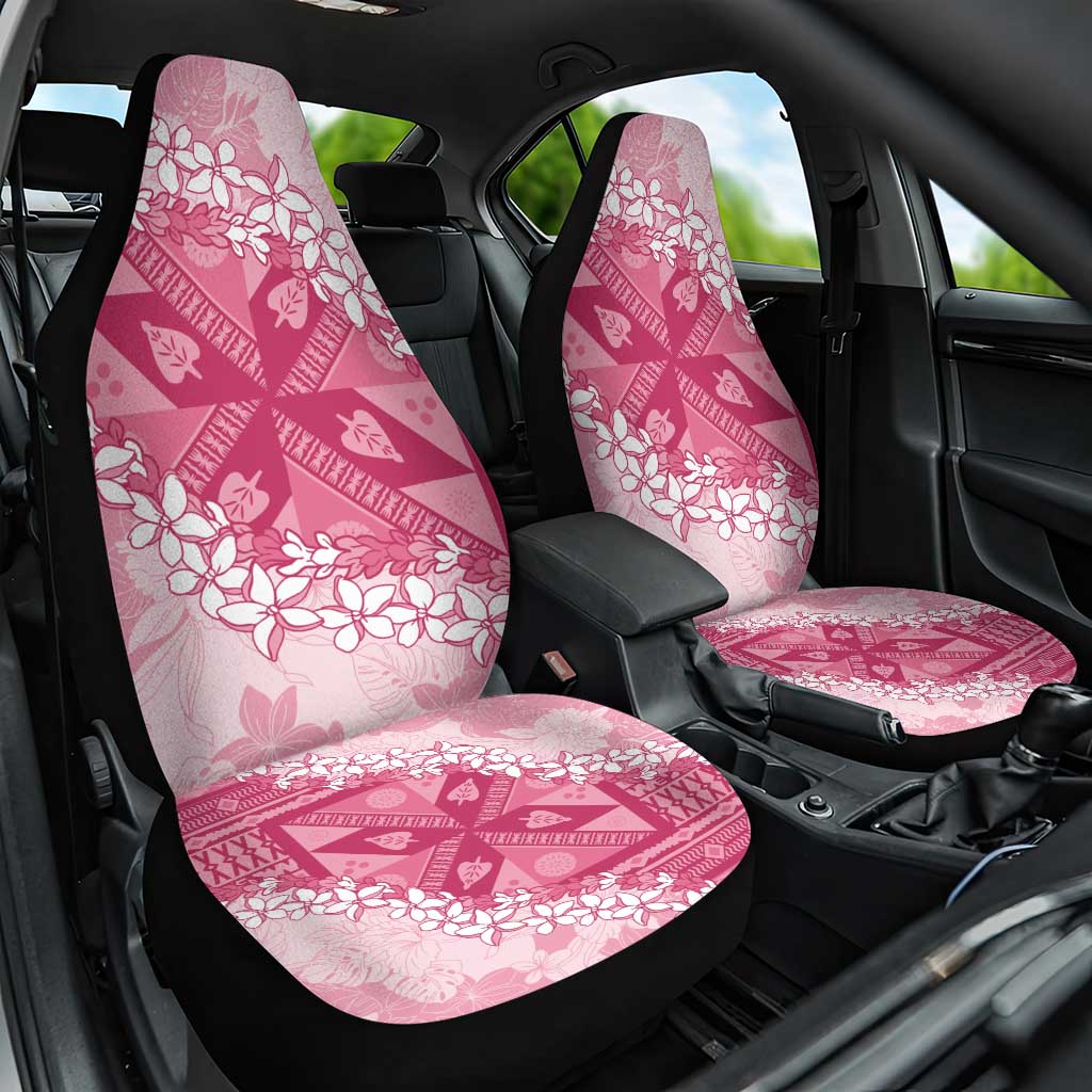 Bula Fiji Plumeria Tagimoucia Salusalu Pink Car Seat Cover Kaiviti Masi LT7 One Size Pink - Polynesian Pride