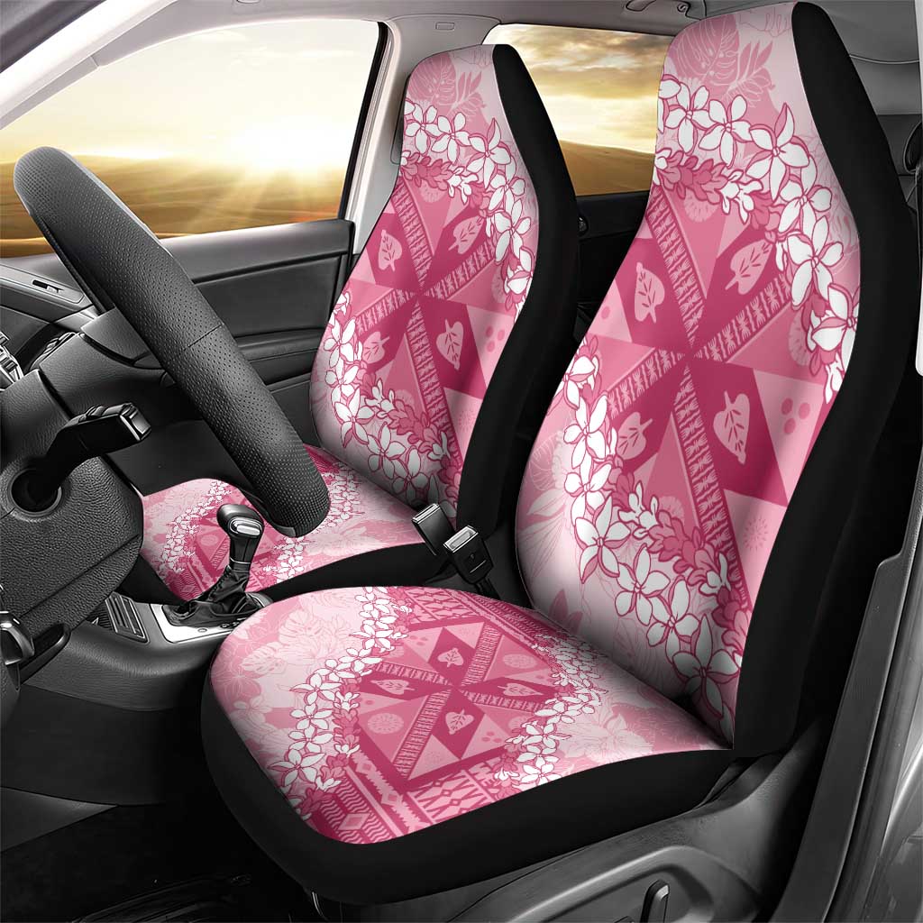 Bula Fiji Plumeria Tagimoucia Salusalu Pink Car Seat Cover Kaiviti Masi LT7 - Polynesian Pride