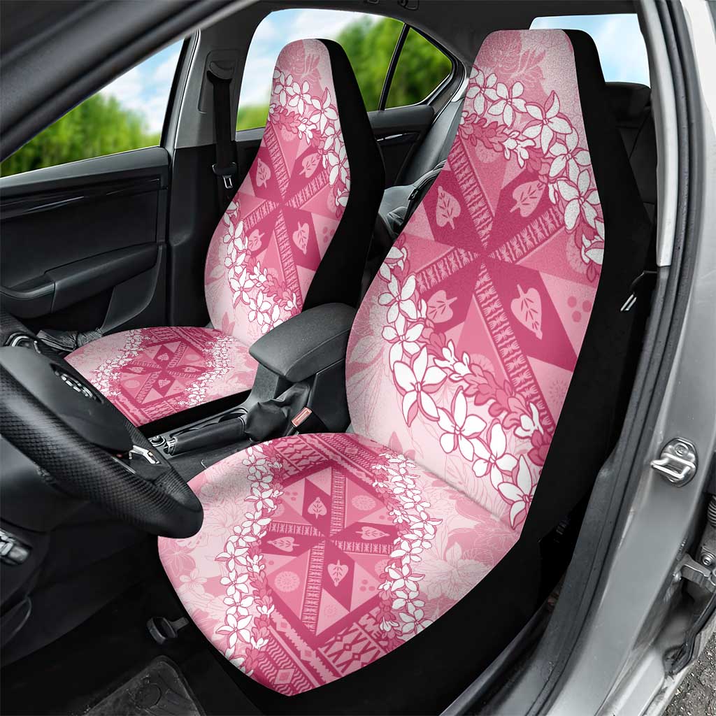 Bula Fiji Plumeria Tagimoucia Salusalu Pink Car Seat Cover Kaiviti Masi LT7 - Polynesian Pride